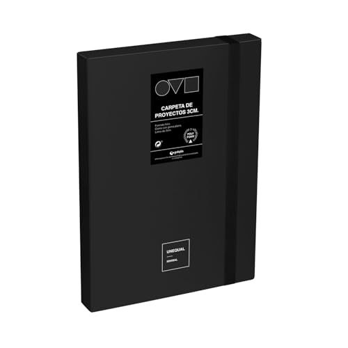 Grafoplas Projektordner, Rückenbreite 3 cm, Folio-Größe, fester Einband, PolyFoam, robust und ultraleicht, schwarz, Kollektion Unequal Minimal, perfekt für Schuldokumente Grafoplas Projektordner, Rückenbreite 3 cm, Folio-Größe, fester Einband, PolyFoam, robust und ultraleicht, schwarz, Kollektion Unequal Minimal, perfekt für Schuldokumente von Grafoplás