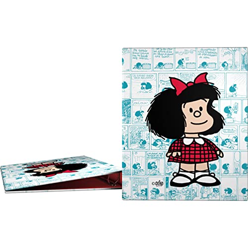 Grafoplás Ringbuch A4 | 4 gemischte Ringe 25 mm | Kollektion Mafalda Vignetten | weich im Griff | FSC zertifiziert von Grafoplás