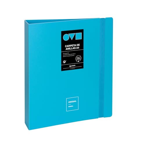 Grafoplas Ringordner A4, 4 D-Ringe 40 mm, Minimal, Pastellblau, 360-Grad-Öffnung, robust und ultraleicht, Polyfoam, recycelbar, perfekt für die Archivierung von Schuldokumenten Grafoplas Ringordner A4, 4 D-Ringe 40 mm, Minimal, Pastellblau, 360-Grad-Öffnung, robust und ultraleicht, Polyfoam, recycelbar, perfekt für die Archivierung von Schuldokumenten von Grafoplás