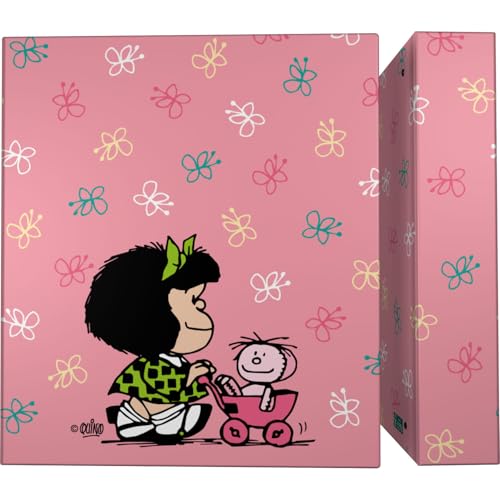 Grafoplas - Ringordner A4, Mafalda Baby Cart, 4 gemischte Ringe, 40 mm, weich, FSC-zertifiziert, fester Deckel mit weicher Laminierung, perfektes Schulmaterial für Archive von Grafoplás
