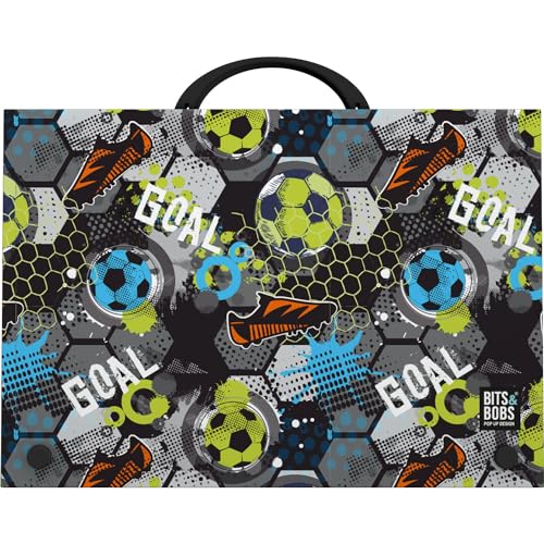 Grafoplás Schultasche mit Griff und Schnappverschluss, Polypropylen, Foliogröße, 24,5 x 34,5 x 4 cm, Bits&Bobs Pop Up Design, Goal, perfekt für Ihre Extra-Schulen Grafoplás Schultasche mit Griff und Schnappverschluss, Polypropylen, Foliogröße, 24,5 x 34,5 x 4 cm, Bits&Bobs Pop Up Design, Goal, perfekt für Ihre Extra-Schulen von Grafoplás