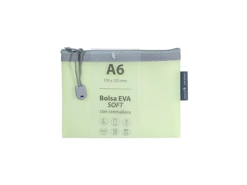 Grafoplás Tasche mit Reißverschluss, weiches EVA, A6, Pastellgrün, weiche Haptik, Reißverschluss aus transparentem EVA-Gummi, perfekt zum Schutz und zum Transport von Dokumenten und kleinen Grafoplás Tasche mit Reißverschluss, weiches EVA, A6, Pastellgrün, weiche Haptik, Reißverschluss aus transparentem EVA-Gummi, perfekt zum Schutz und zum Transport von Dokumenten und kleinen von Grafoplás