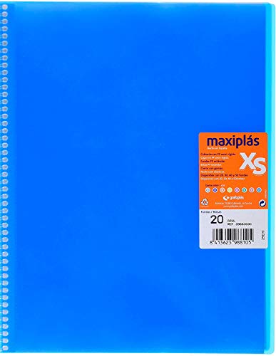 Graphoplas 39882030 Mappe mit 20 Hüllen, A4, blau, PP-Deckel, Maxi-Ban, XS von Grafoplas