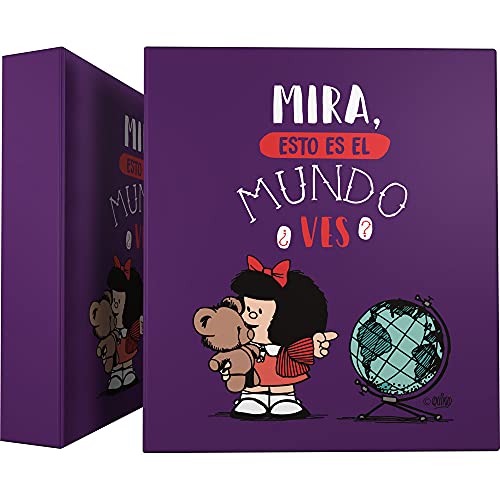 Mafalda 88172638 Ringbuch A4, 4 gemischte Ringe, 40 mm, Öse auf Rücken, Kollektion Mafalda Welt von Grafoplás