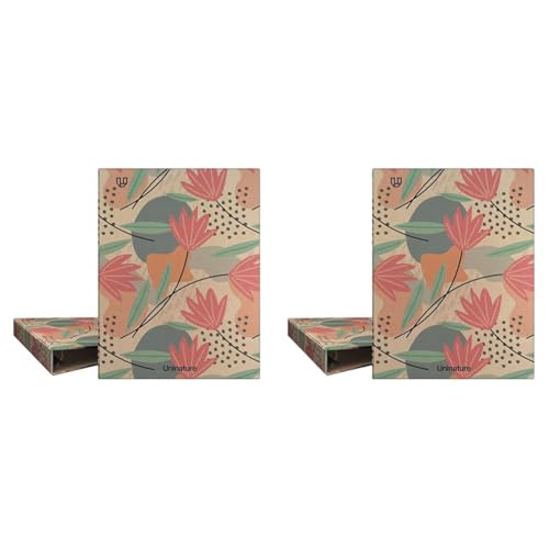 Unipapel Ringbuch, A5, umweltfreundlich, Karton und Papier, 100% recyceltes Papier, 4 Ringe, 20 mm, rund, Uninature Design, Blumen, FSC Recycled 100% (Packung mit 2) von Grafoplás