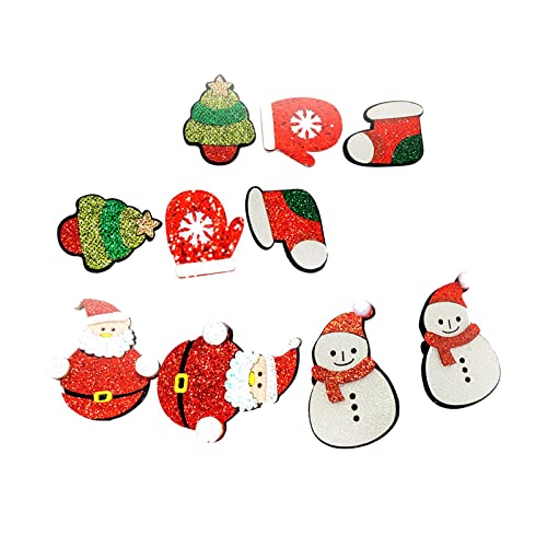 Gralara 10 Stück Bestickter Weihnachts für Nähzubehör, Tasche, Schuhe, DIY Handwerk Gralara 10 Stück Bestickter Weihnachts für Nähzubehör, Tasche, Schuhe, DIY Handwerk von Gralara