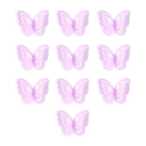 10 Stück doppellagige Schmetterlings-Aufnäher zum Aufnähen, Brautkleid, Stickapplikationen zum Nähen, Basteln, Kleidung, Haar-Accessoires von Gramigg