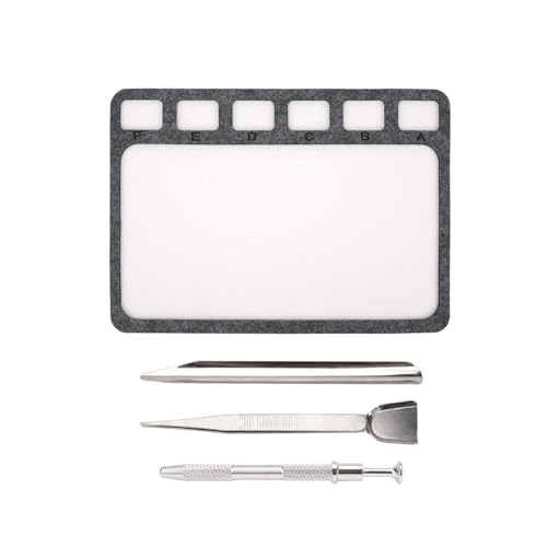 3/4-teiliges tragbares Schmuckherstellungs-Set, Filzperlen-Ablage, Metallschaufeln, 6 Fächer, Perlen-Bastelmatte für Bastelorganisation, tragbare Perlenwerkzeuge von Gramigg