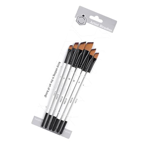 6pcs Professionelle Pinsel Pinsel Nylon Borstenpinsel Für Künstler Anfängeröl Acryl Aquarell Rock Leinwand Malerei von Gramigg