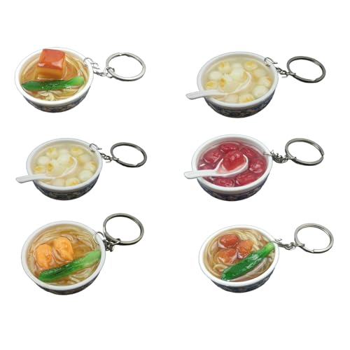 6pcs Simulation Food Keychain Künstliche Lebensmittelschlüsselung Kreativer Köstlicher Küchenzubehör Tasche Schlüsselanhänger Ornamente Lebensmittelmodell Schlüsselbund von Gramigg