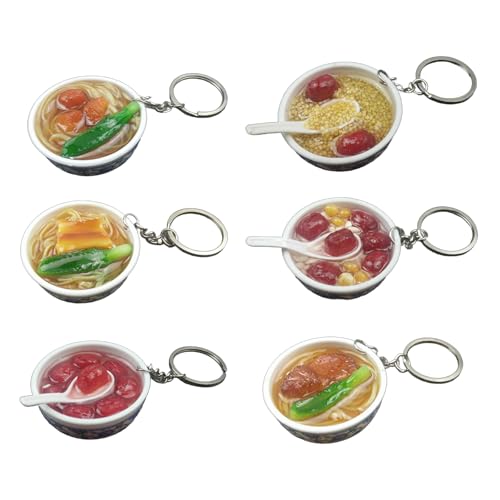 6pcs Simulation Food Keychain Künstliche Lebensmittelschlüsselung Kreativer Köstlicher Küchenzubehör Tasche Schlüsselanhänger Ornamente Lebensmittelmodell Schlüsselbund von Gramigg