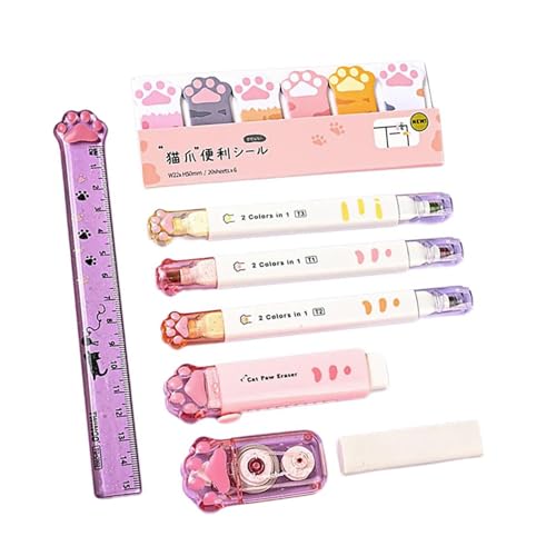 Cartoon School Stationery Set Mit Bleistiftbox White Out Correction Tape Versenkbares Radiergummi Lineal Highlighter Notes Pad Creative School Supplies Cartoon School Stationery Set Mit Bleistiftbox White Out Correction Tape Versenkbares Radiergummi Lineal Highlighter Notes Pad Creative School Supplies von Gramigg