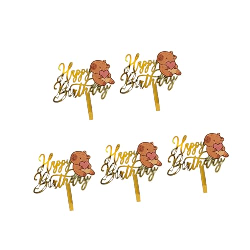 Cupcake-Topper "Happy Birthday", Acryl, Cartoon-Tiere, Geburtstagskuchendekoration, Geburtstagsparty-Zubehör für Kinder, 5 Stück Cupcake-Topper "Happy Birthday", Acryl, Cartoon-Tiere, Geburtstagskuchendekoration, Geburtstagsparty-Zubehör für Kinder, 5 Stück von Gramigg