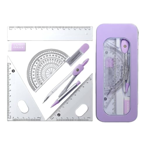 Geometrie-Set für die Schule, Geometrie-Set, mit Geometrie-Werkzeug-Set, quadratisch, Radiergummi, Mathematik, Winkelmesser, Schule, Geometrie-Set, 7-teilig Geometrie-Set für die Schule, Geometrie-Set, mit Geometrie-Werkzeug-Set, quadratisch, Radiergummi, Mathematik, Winkelmesser, Schule, Geometrie-Set, 7-teilig von Gramigg