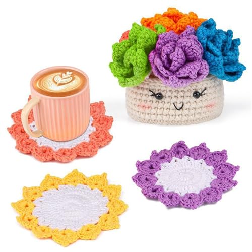 Gramigg Häkelsets für Anfänger, Topfpflanze, Häkelset, Häkelgarn-Set mit Häkelnadeln und englischer Anleitung (evtl. nicht in deutscher Sprache), Topfpflanze, Häkel-Starter-Kits, Anfänger, Häkelsets von Gramigg