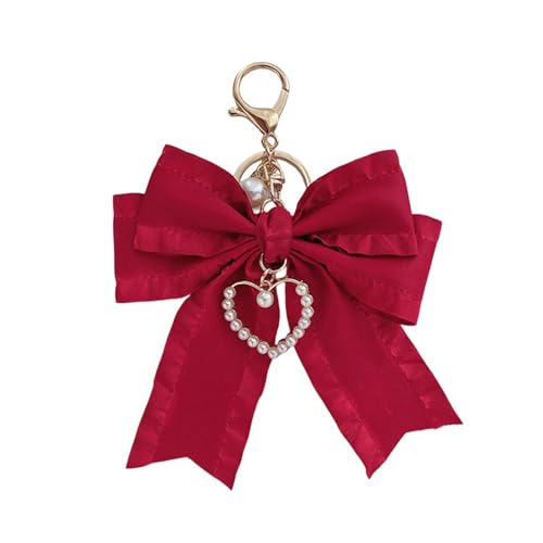 Gramigg Modische Schleife, Schlüsselschmuck, Handtaschen-Zubehör, geeignet für Damen, mit Perlen, verleiht Geldbörsen und Taschen, Rucksackanhänger, Schlüsselanhänger Gramigg Modische Schleife, Schlüsselschmuck, Handtaschen-Zubehör, geeignet für Damen, mit Perlen, verleiht Geldbörsen und Taschen, Rucksackanhänger, Schlüsselanhänger von Gramigg
