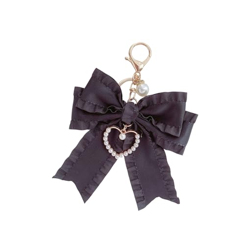 Gramigg Modische Schleife, Schlüsselschmuck, Handtaschen-Zubehör, geeignet für Damen, mit Perlen, verleiht Geldbörsen und Taschen, Rucksackanhänger, Schlüsselanhänger Gramigg Modische Schleife, Schlüsselschmuck, Handtaschen-Zubehör, geeignet für Damen, mit Perlen, verleiht Geldbörsen und Taschen, Rucksackanhänger, Schlüsselanhänger von Gramigg