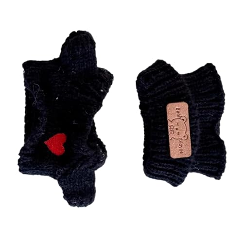 Gramigg Niedliche Puppenkleidung für 15–17 cm große Figuren, Strickmütze und Herz-Pullover, Foto-Requisiten, gestricktes Kostüm, Fotografie-Requisiten für Puppen, einzigartige Kleidung von Gramigg