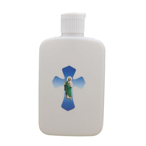 Gramigg Weihwasserflasche mit Schraubdeckel, leerer Behälter mit Kreuzmuster, Lotionsflasche, religiöses Zubehör, leerer Behälter Gramigg Weihwasserflasche mit Schraubdeckel, leerer Behälter mit Kreuzmuster, Lotionsflasche, religiöses Zubehör, leerer Behälter von Gramigg