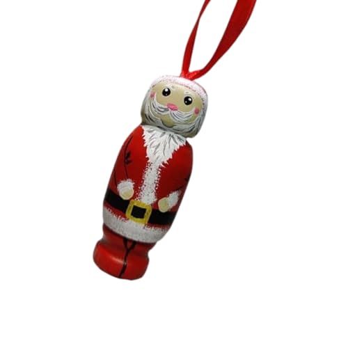 Handbemaltes Holz Weihnachtsmann-Form Ornament Weihnachtsbaum hängende Anhänger Feiertage Feier Zubehör für Party Holz Weihnachtsmann geformt von Gramigg
