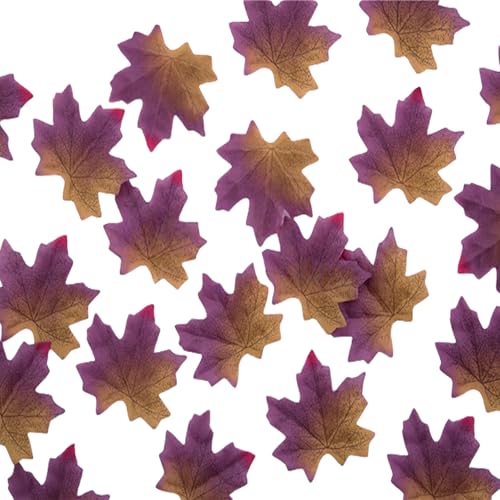 Künstliche Ahornblätter, 8 cm lang, mit detaillierter Aderung, für Hochzeitshintergründe und Bastelaktivitäten, buntes Ahornblatt, 50 Stück von Gramigg