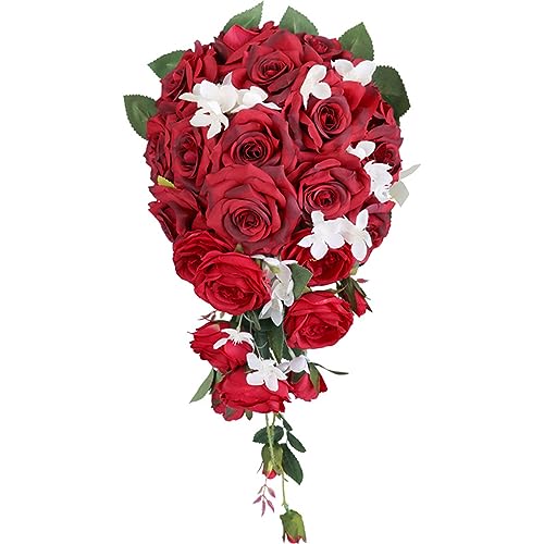 Künstlicher Blumenstrauß, Wassertropfen-Rose, Ornament, Zubehör für Hochzeit, Verlobung, Zeremonie, künstlicher Blumenstrauß für Tafelaufsätze Künstlicher Blumenstrauß, Wassertropfen-Rose, Ornament, Zubehör für Hochzeit, Verlobung, Zeremonie, künstlicher Blumenstrauß für Tafelaufsätze von Gramigg
