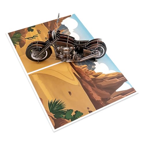 Mehrzweck-Karton-Grußkarte mit Umschlag, faltbar, "Happy Birthday for Dad", personalisierbar, Motorrad-Popup Mehrzweck-Karton-Grußkarte mit Umschlag, faltbar, "Happy Birthday for Dad", personalisierbar, Motorrad-Popup von Gramigg