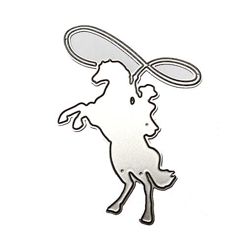 Metall-Stanzformen mit Reitpferd-Prägeschablone für Kartenherstellung, Scrapbooking, Papierbastelvorlage, handgefertigte Metall-Stanzformen für Kartenherstellung von Gramigg