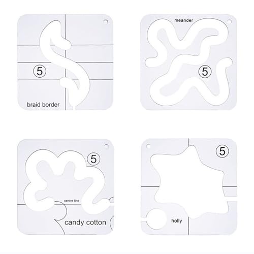 Professionelle Quilt-Vorlagen, transparent, Acryl, Quilt-Lineal, Freemotion, Quilt-Schablonen zum Nähen, Patchwork, 4 Stück Professionelle Quilt-Vorlagen, transparent, Acryl, Quilt-Lineal, Freemotion, Quilt-Schablonen zum Nähen, Patchwork, 4 Stück von Gramigg