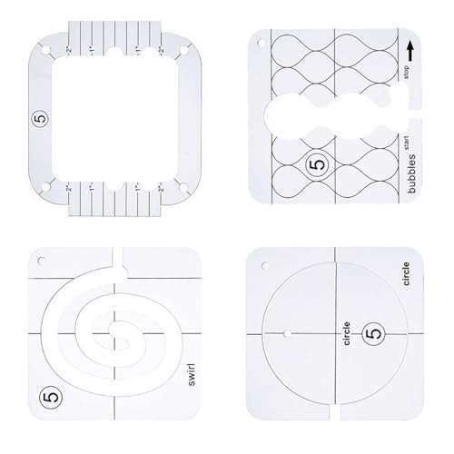 Professionelle Quilt-Vorlagen, transparent, Acryl, Quilt-Lineal, Freemotion, Quilt-Schablonen zum Nähen, Patchwork, 4 Stück Professionelle Quilt-Vorlagen, transparent, Acryl, Quilt-Lineal, Freemotion, Quilt-Schablonen zum Nähen, Patchwork, 4 Stück von Gramigg