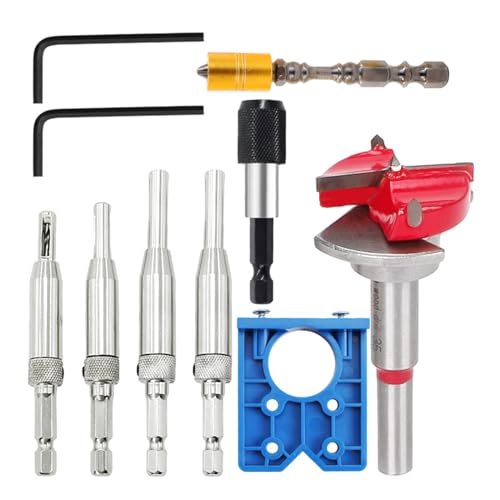 Scharnierschablonen-Set für Holzbearbeitung, Türschloss, Scharnierbohrer, Bohrschablone für Türen, Schränke, Scharniere, Montagescharnier, Bohrschablone, Holzbearbeitungswerkzeug, 8 Stück Scharnierschablonen-Set für Holzbearbeitung, Türschloss, Scharnierbohrer, Bohrschablone für Türen, Schränke, Scharniere, Montagescharnier, Bohrschablone, Holzbearbeitungswerkzeug, 8 Stück von Gramigg