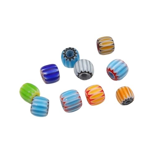 Set Von 10 Harzblüten Kürbisperlen Handgefertigte Perlen Streifen Eimer Perlen Geeignet Für Schmuck Und Handwerkszubehör Geeignet Set Von 10 Harzblüten Kürbisperlen Handgefertigte Perlen Streifen Eimer Perlen Geeignet Für Schmuck Und Handwerkszubehör Geeignet von Gramigg