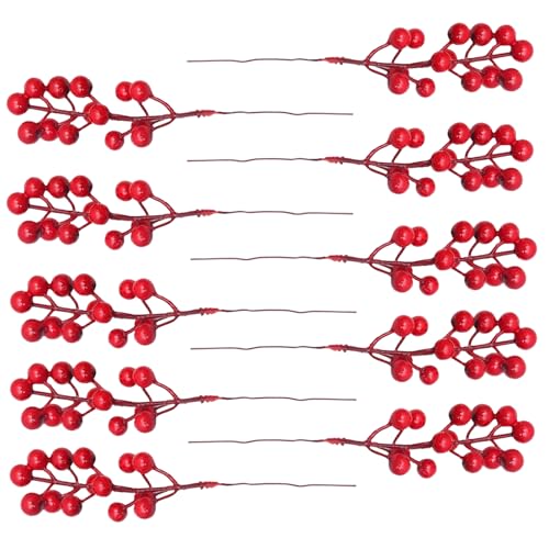 Set mit 10 realistischen Beeren Picks für saisonale und Party-Dekoration, Weihnachts-Kunstpflanze, künstliche Zweige, Ornament, Hochzeitsarrangement, Dekoration Set mit 10 realistischen Beeren Picks für saisonale und Party-Dekoration, Weihnachts-Kunstpflanze, künstliche Zweige, Ornament, Hochzeitsarrangement, Dekoration von Gramigg