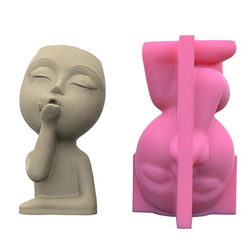 Silikon-Topfform mit menschlichem Gesicht für Puppengesicht, Blumentopf, Ton, Zement, Gips, Haus, Garten, Blumentöpfe, Mou Menschliches Gesicht, Puppengesichtsform von Gramigg
