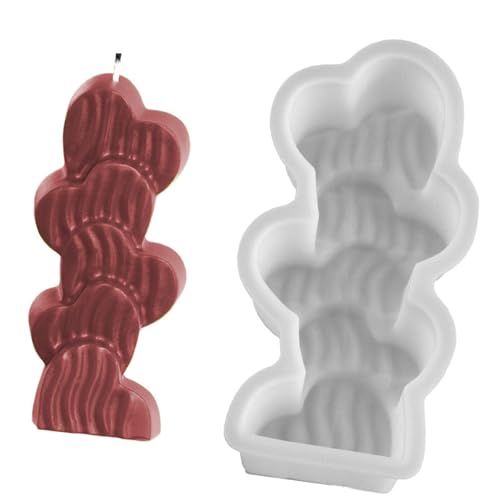 Stapelbare Blumenformen, Gießformen, 3D-Stapelherz, Silikon, Ornament, Gips, Epoxidharz-Formen von Gramigg