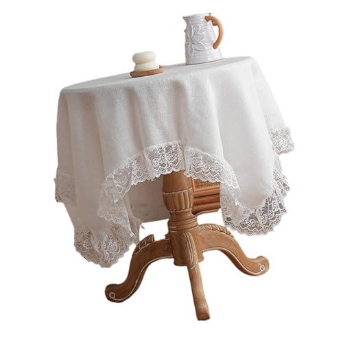 Stilvolle Tischdecke mit Spitzenbesatz, knitterfreies Polyestergewebe für Familienfeiern, Heimdekoration, Spitzentischdecke Stilvolle Tischdecke mit Spitzenbesatz, knitterfreies Polyestergewebe für Familienfeiern, Heimdekoration, Spitzentischdecke von Gramigg
