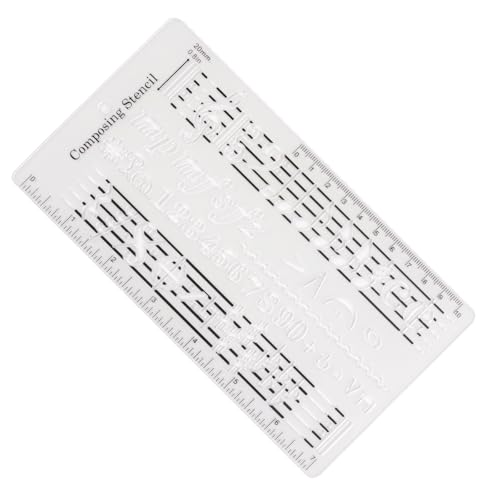 Zeichenlineal für Musiknoten, Gravieren von Komponisten, Zahlensymbole, Notationswerkzeug für Musiknoten, Gravur, Komponisten, Zahlensymbole, Notation, Manuskript-Werkzeug von Gramigg