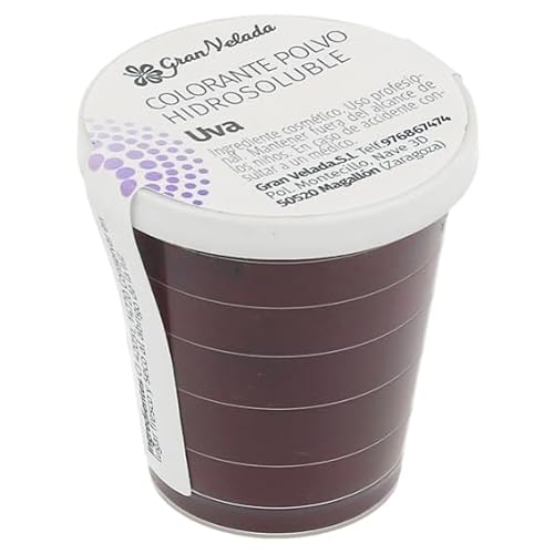 Traubenwasserlöslicher Pulverfarbstoff für selbstgemachte Kosmetika | Ideal für Seifen, Cremes und Masken | Einfach zu bedienen und vielseitig | Große Auswahl an Farben verfügbar von GRAN VELADA