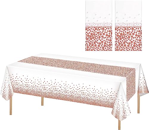 2er Pack Roségold Tupfen Tischdecken,wasserdichte und Wiederverwendbare Kunststofftischdecke,Tischdeko Geburtstag, 137 x 273 cm Rechteckige Partytischdecke für Feiern, Hochzeiten und Festivals 2er Pack Roségold Tupfen Tischdecken,wasserdichte und Wiederverwendbare Kunststofftischdecke,Tischdeko Geburtstag, 137 x 273 cm Rechteckige Partytischdecke für Feiern, Hochzeiten und Festivals von Granvoo