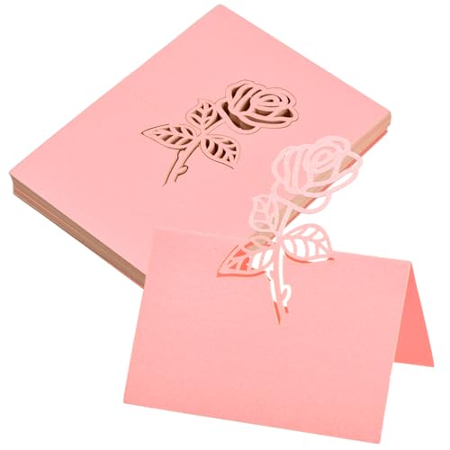 50 Stück Tischkarten Hochzeit Namensschilder, Gefaltete Sitzplatzkarten für Hochzeiten, Platzkarten Hochzeit Papier, 120x90mm, Ausgehöhlte Tischkarten Geburtstag für Bankette, Feste, Partys (Rosa) 50 Stück Tischkarten Hochzeit Namensschilder, Gefaltete Sitzplatzkarten für Hochzeiten, Platzkarten Hochzeit Papier, 120x90mm, Ausgehöhlte Tischkarten Geburtstag für Bankette, Feste, Partys (Rosa) von Granvoo
