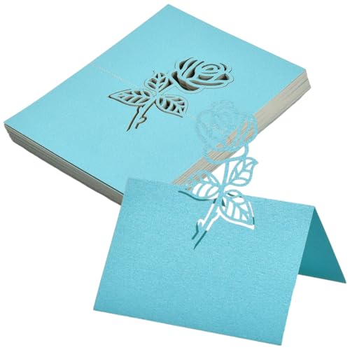 50 Stück Tischkarten Hochzeit Namensschilder, Gefaltete Sitzplatzkarten für Hochzeiten, Platzkarten Hochzeit Papier, 120x90mm, Ausgehöhlte Tischkarten Geburtstag für Bankette, Feste, Partys (Blau) 50 Stück Tischkarten Hochzeit Namensschilder, Gefaltete Sitzplatzkarten für Hochzeiten, Platzkarten Hochzeit Papier, 120x90mm, Ausgehöhlte Tischkarten Geburtstag für Bankette, Feste, Partys (Blau) von Granvoo