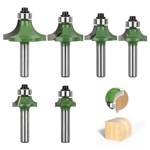 Granvoo 6 Stück Abrundfräser 8mm Schaft, Hartmetall Runde Über Fräser Bits Oberfräsen Bits, Radiusfräser mit Kugellager Rundfräser, Fräser für Oberfräse Abrundfräser, Werkzeuge für die Holzbearbeitung Granvoo 6 Stück Abrundfräser 8mm Schaft, Hartmetall Runde Über Fräser Bits Oberfräsen Bits, Radiusfräser mit Kugellager Rundfräser, Fräser für Oberfräse Abrundfräser, Werkzeuge für die Holzbearbeitung von Granvoo