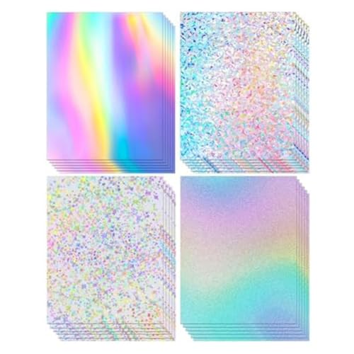 Graootoly 24 Blatt Glitzer-Regenbogen-Spiegelpapier, dicker Karton für Bastelarbeiten, Kartenherstellung, -Dekoration Graootoly 24 Blatt Glitzer-Regenbogen-Spiegelpapier, dicker Karton für Bastelarbeiten, Kartenherstellung, -Dekoration von Graootoly