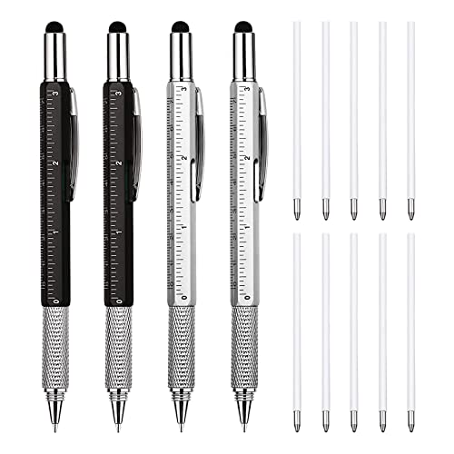 Graootoly 4er-Pack 6-in-1 Multitool Stift - Schreibstift mit Lineal, Schraubendreher, Eingabestift, Füllstandsanzeige, Kugelschreiber, Geschenk für DIY-Enthusiasten und Männer Graootoly 4er-Pack 6-in-1 Multitool Stift - Schreibstift mit Lineal, Schraubendreher, Eingabestift, Füllstandsanzeige, Kugelschreiber, Geschenk für DIY-Enthusiasten und Männer von Graootoly