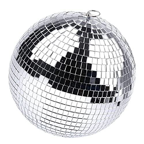 Graootoly Spiegel Disco hängende Kugel mit hängenden Ring für Lichteffekt Party Home Dekoration Club Bühne (8 Zoll) von Graootoly