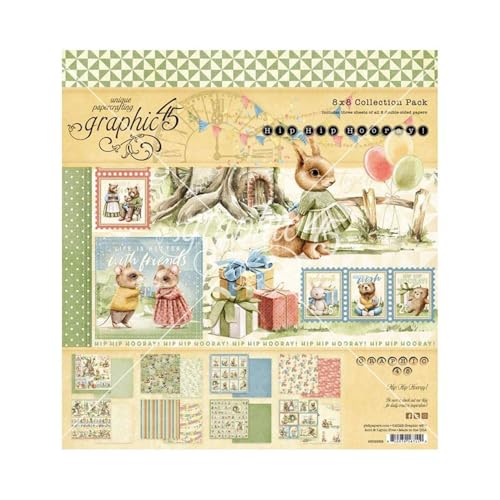 Graphic 45 20,3 x 20,3 cm Sammelpackung - Hip Hip Hoorra! von Graphic 45