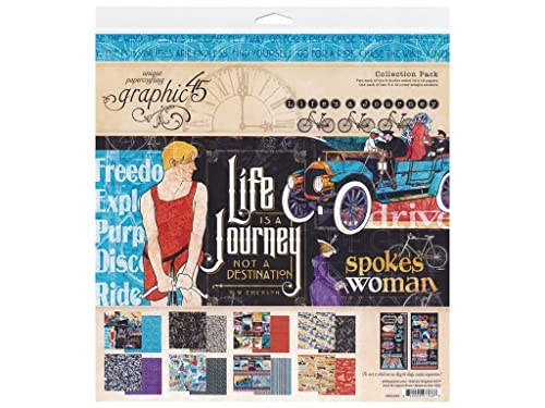 Graphic 45 4501946 a Collection Pack Life's Journey Coll, 12 x 12 Stück, Large, 18 Pack von Graphic 45