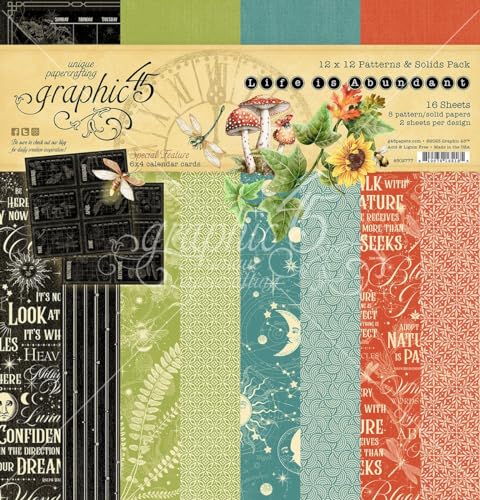 Graphic 45 Collection Pack 12"X12"-Life Is Abundant Patterns & Solids von Graphic 45