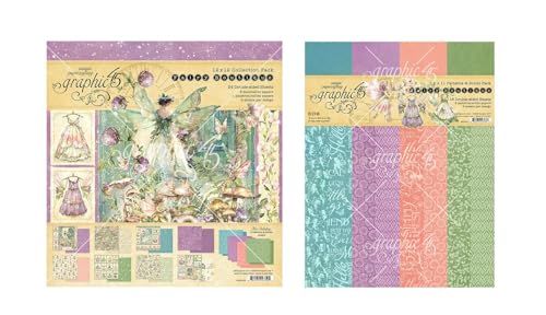 Graphic 45 Fairy Boutique Collection Bundle – 12 x 12 Sammelpackung + 8,5 x 11 doppelseitiges Papier von Graphic 45