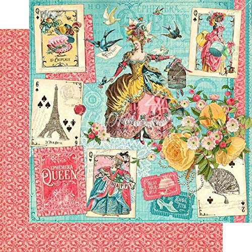 Graphic 45 GR4502095 Ephemera Queen Doppelseitiges Papier, 30,5 x 30,5 cm, 5 Stück Graphic 45 GR4502095 Ephemera Queen Doppelseitiges Papier, 30,5 x 30,5 cm, 5 Stück von Graphic 45